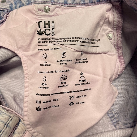 Afends Denim High Waisted Shorts Vintage Orchid Size 26 - Picture 6 of 6